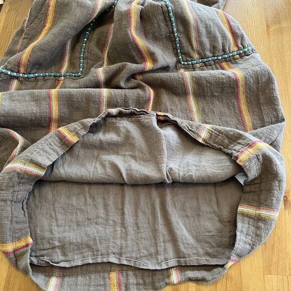 THML Women's Dress Size Small Brown Embroidered V-Neck Sleeveless Cotton Boho - Picture 14 of 16